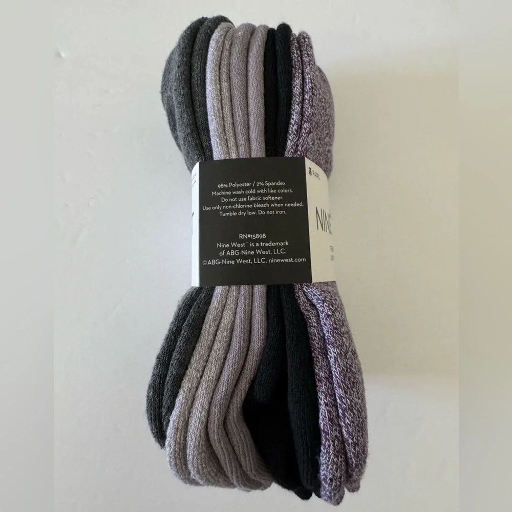 Nine West Terry Cushion Low Cut Socks 5 Pack Neutral Colors Size 5-10 NWT